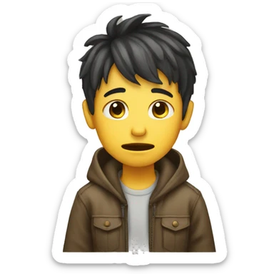 A boy is weeping sticker