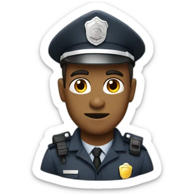 policial de boina farda cinza sticker