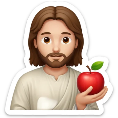 christ god with an apple sticker