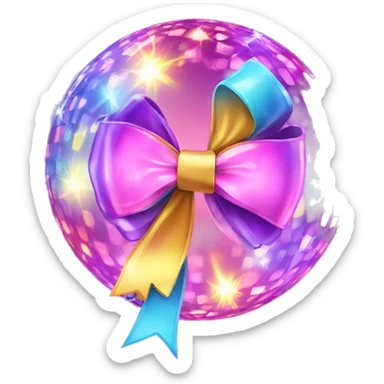 Disco light with a bow ￼ sticker