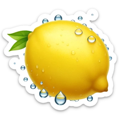 a lemon with dewdrops sticker