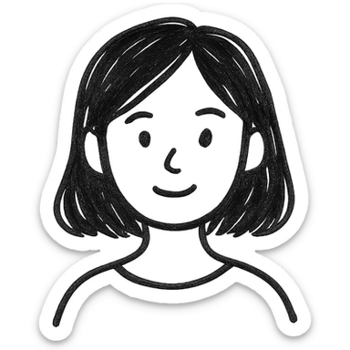 a young woman with black hair sticker