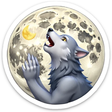 Wolf howling att Moon  sticker