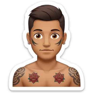 hombre con tatuajes sticker