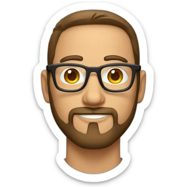 Hombre de 30 años con gafas y barba abierta sticker