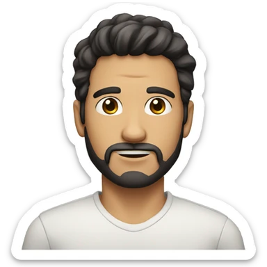 a male character with dark hair, some facial hair visible sticker