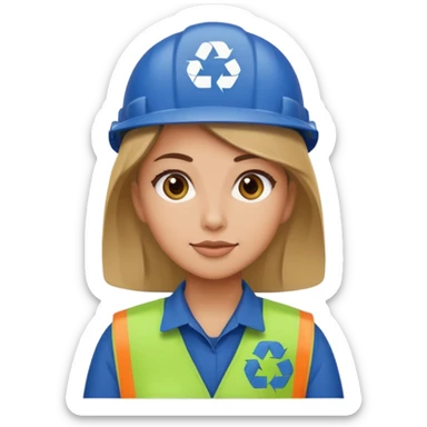 recycling worker female sticker