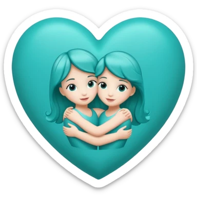 Teal heart hugs with Belles wording sticker