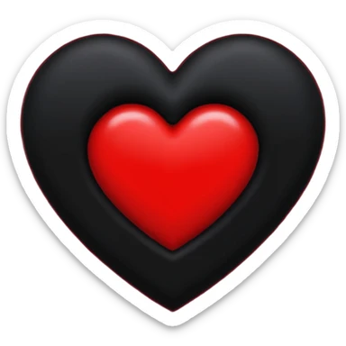 goth heart with black and red velvet sticker