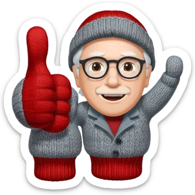 thumbs up in bernie sanders mitten sticker