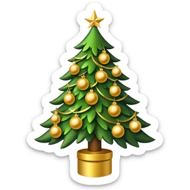 Christmas tree with Gold decoration’s sticker