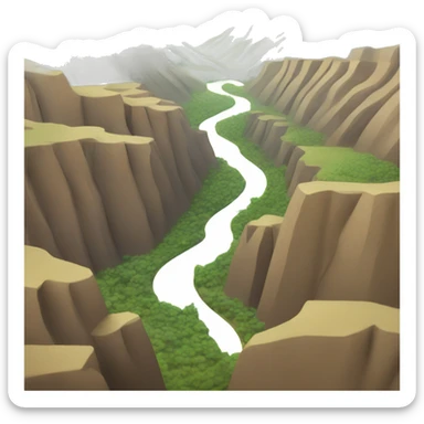 The letter "U" is hidden in the shape of a valley between two mountains. sticker