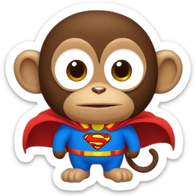 Superman monkey with cape sticker