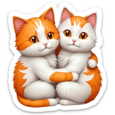 Cat couple hugging sticker