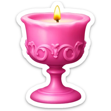 pink rococo candle sticker
