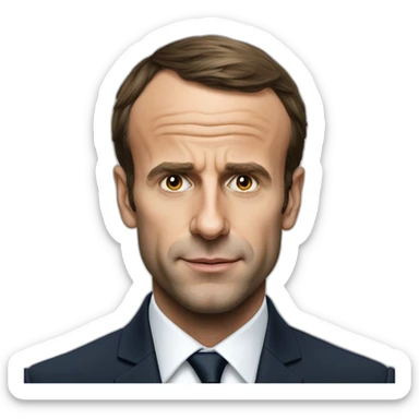 Macron avec une paille dans le nez sticker