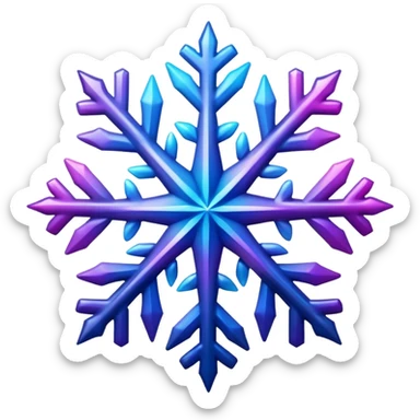 Gradient iridescent Pink indigo violet blue star snowflake  sticker