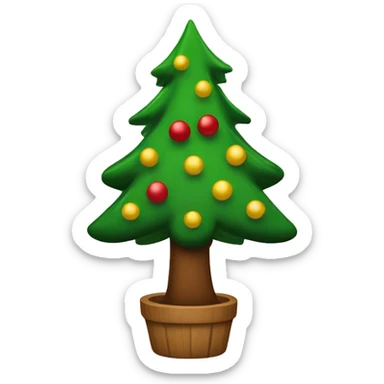 Houten kerstboom sticker