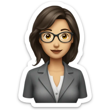 Brunette librarian woman sticker