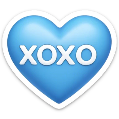 Blue heart with xoxo in the middle  sticker