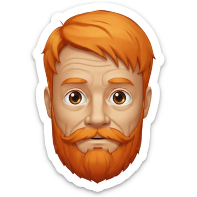 old adult male, orange hair and orange beard sticker