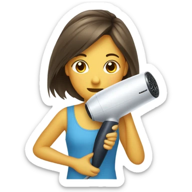 girl dries sail with hair dryer sticker
