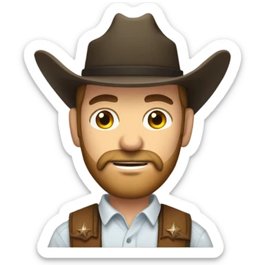 Caucasian Cowboy men with a beard sticker