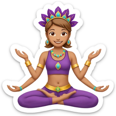 Uma pessoa em posição de yoga vestida de carnaval fantasiado sticker