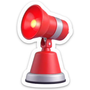 3D render of a red emergency siren light with a bright glow on top of a silver base, in Pixar-style, soft shadows, isolated on white background, professional but playful look

 sticker