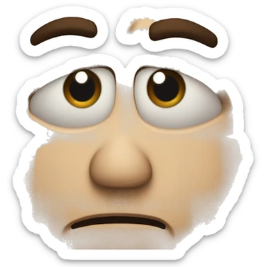 Angry eyebrows (😠), with a long frown (☹️), and relieved eyes (😌) sticker