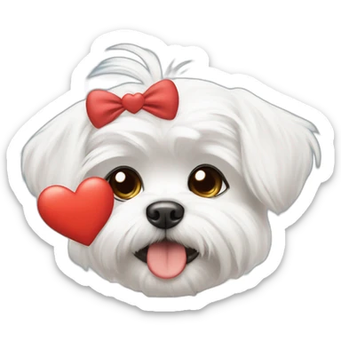Maltese dog sending kisses with heart eyes sticker