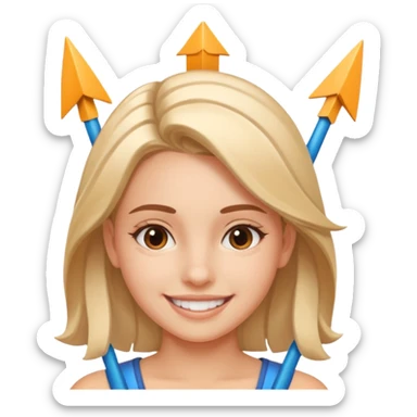 un emoji de una chica en una reunión con unas flechas que indiquen duplicar la velocidad sticker