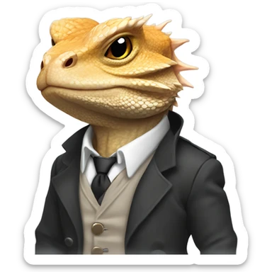 Bearded dragon gangster sticker