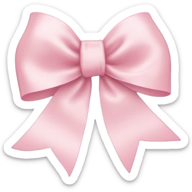 light pink ribbon bow sticker