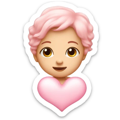 baby pink heart sticker