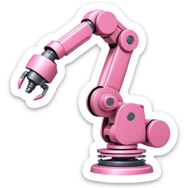 automated pink robotic arm sticker