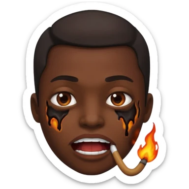 her mouth was burned from eating peppers sticker