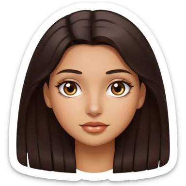 Latina girl with shiny, oily skin that's very noticeable sticker