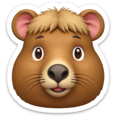 3D emoji of a capybara, rounded and playful, Apple emoji style sticker