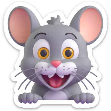 Jerry from Tom and Jerry cartoon waking up startled with wide eyes sticker