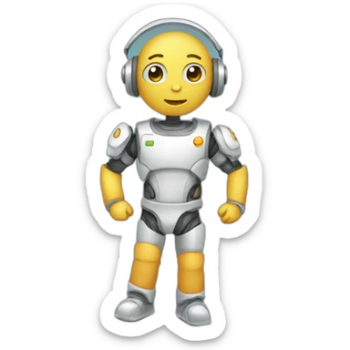 chatbot full body cute sticker