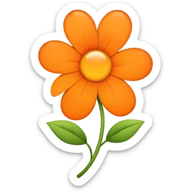 Create an emoji for discord  membership Color orange with flower outline sticker