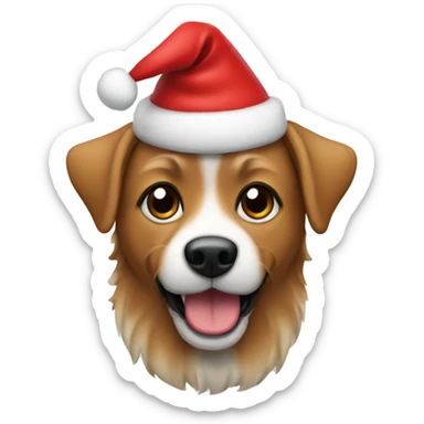 Dog with a Christmas hat on in a custom  sticker