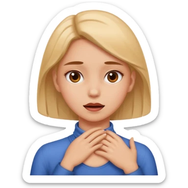 a girl grabbing her neck  sticker