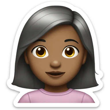 Black haired girl toddler with white skintone. sticker