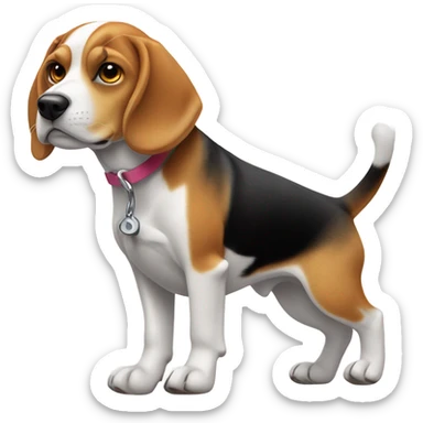 Beagle working out  sticker