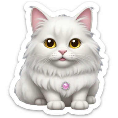 fluffy cat in a princess dress  sticker