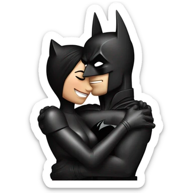Batman hugs catwoman sticker