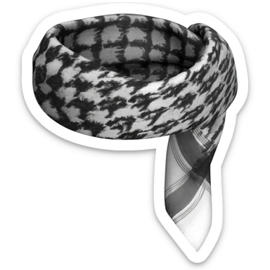 Keffiyeh scarf emoji black and white sticker
