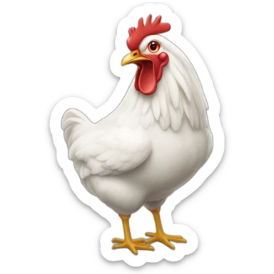 Une dent qui a une poule en laisse sticker